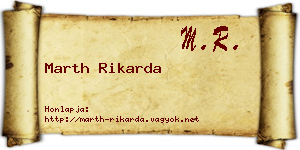 Marth Rikarda névjegykártya